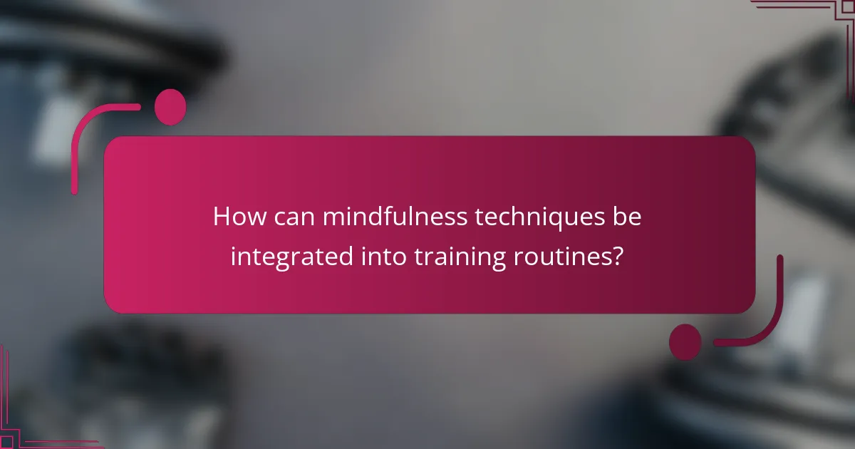 How can mindfulness techniques be integrated into training routines?