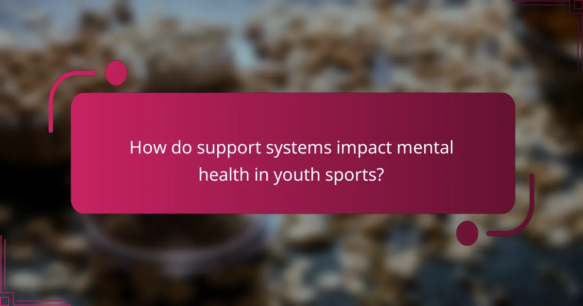 How do support systems impact mental health in youth sports?
