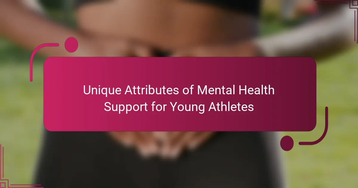 Unique Attributes of Mental Health Support for Young Athletes