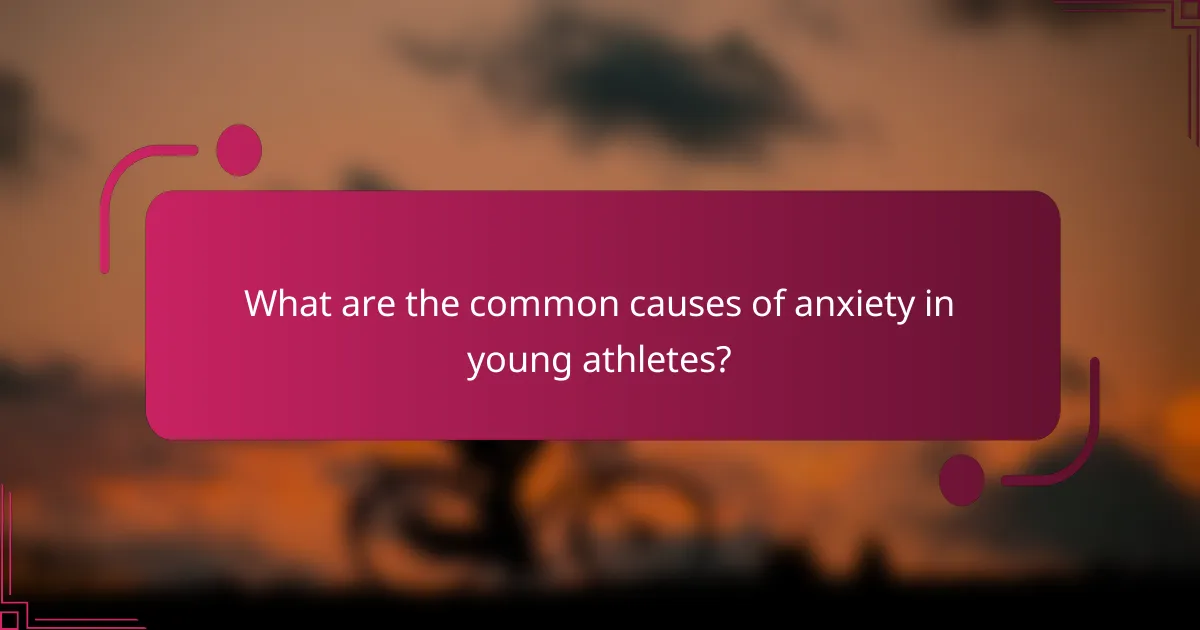 What are the common causes of anxiety in young athletes?