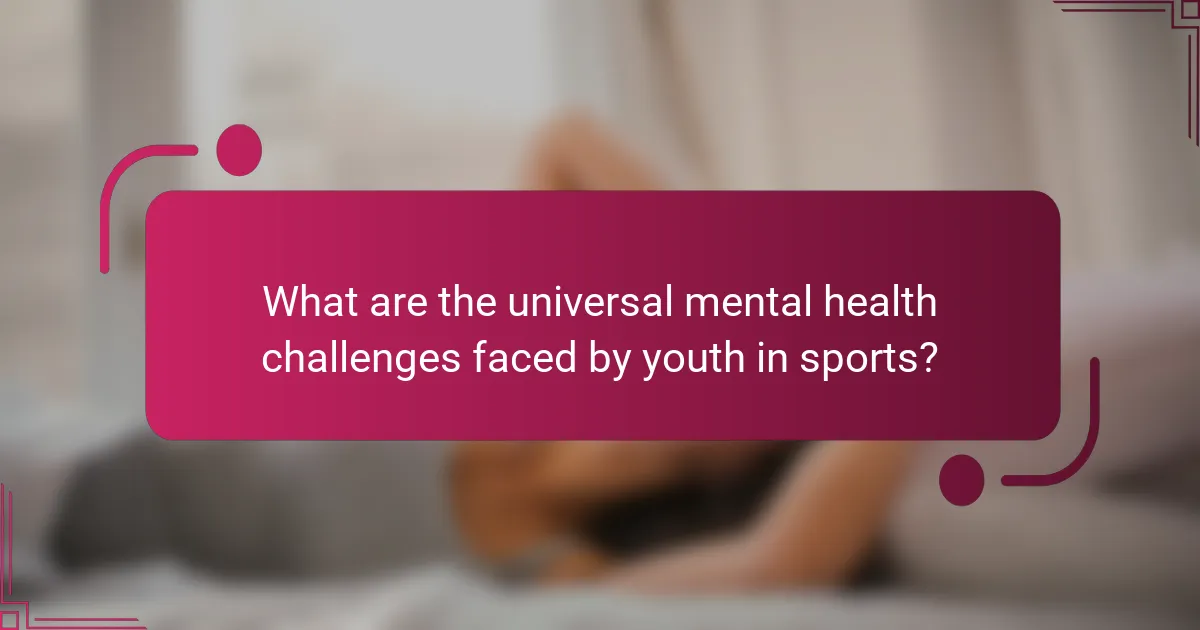 What are the universal mental health challenges faced by youth in sports?
