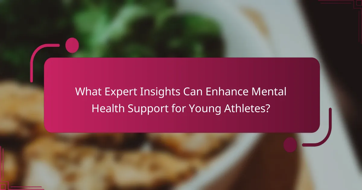 What Expert Insights Can Enhance Mental Health Support for Young Athletes?