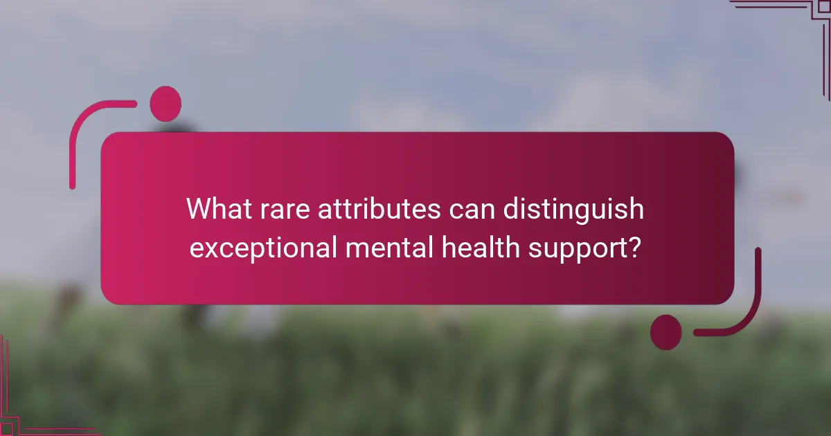 What rare attributes can distinguish exceptional mental health support?