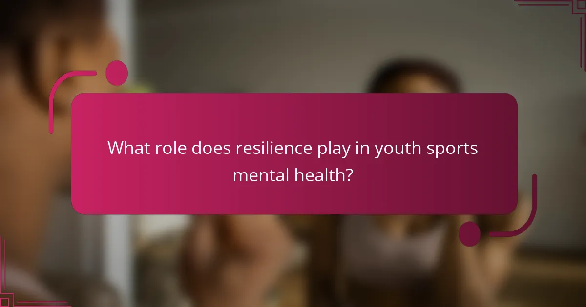 What role does resilience play in youth sports mental health?