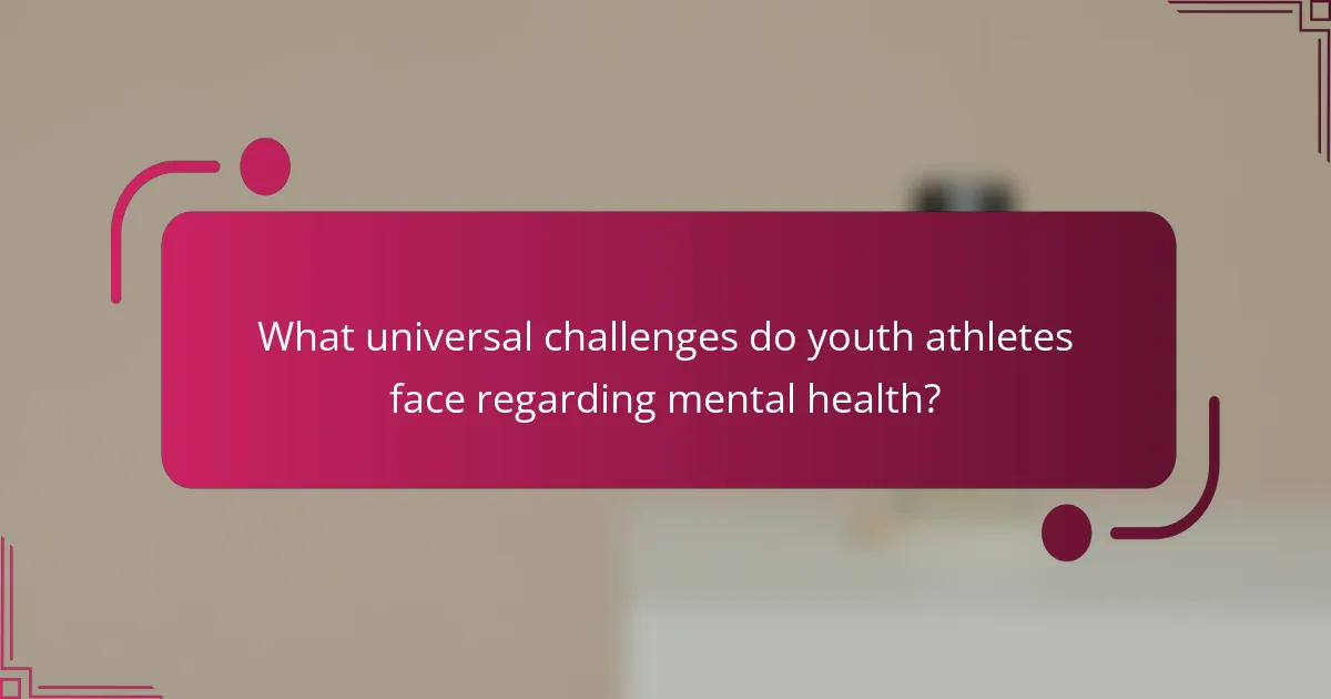 What universal challenges do youth athletes face regarding mental health?