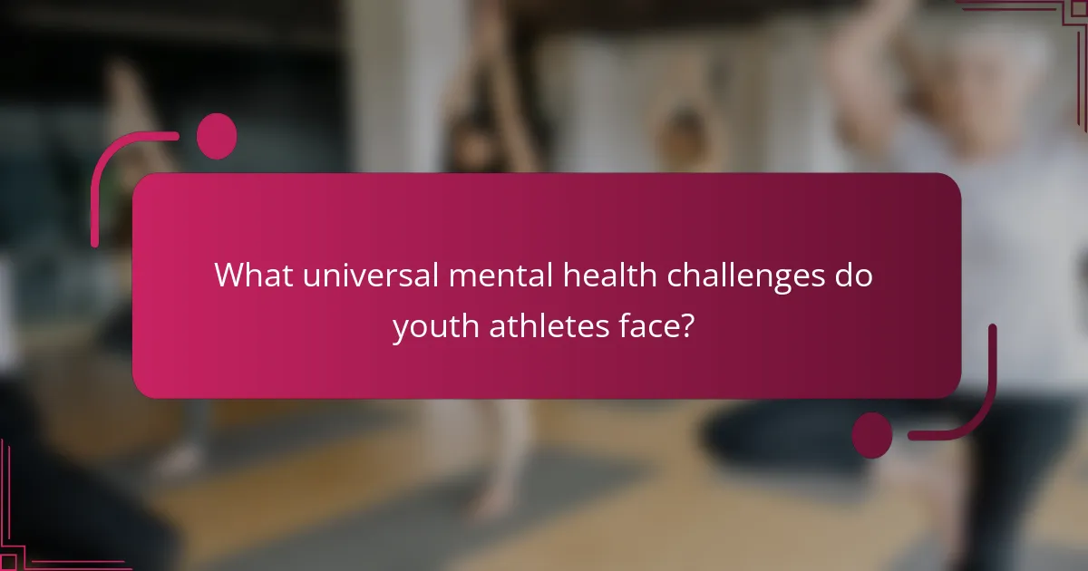 What universal mental health challenges do youth athletes face?